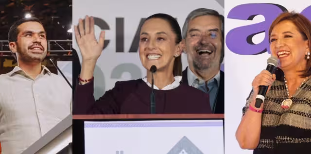 Jorge Álvarez Máynez, Claudia Sheinbaum y Xóchitl Gálvez