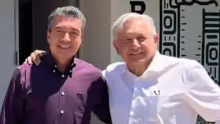 Presidente Andrés Manuel López Obrador evalúa los avances del Tren Maya en Palenque, Chiapas