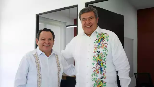 Joaquín Díaz Mena y Octavio Palafox Almada en Yucatán