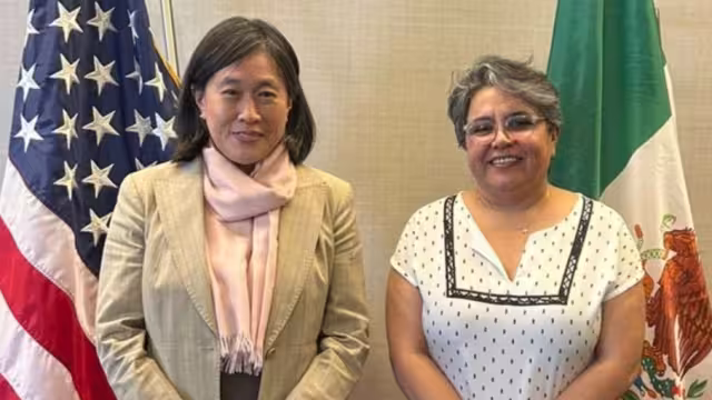 Katherine Tai y Raquel Buenrostro, representante comercial de EEUU y Secretaria de Economía de México