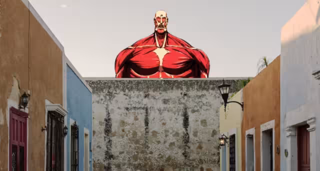 ¿Un titán en Campeche? Crunchyroll promociona serie de anime con imagen de la Ciudad Amurallada