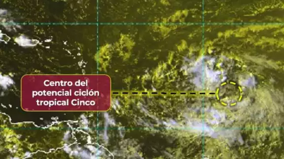 Así luce actualmente el Potencial Ciclón Tropical Cinco