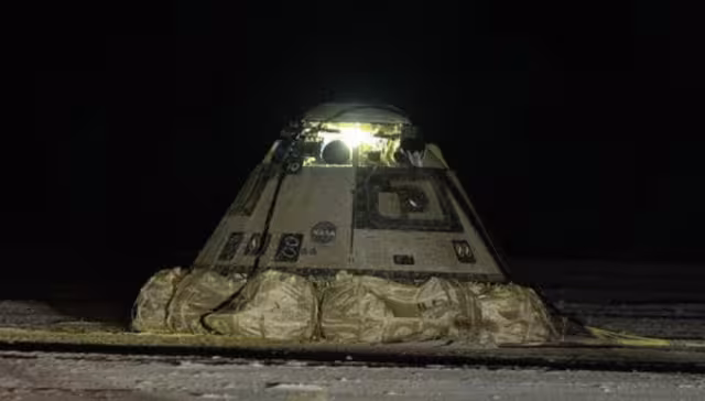 Así luce el Starliner tras llegar a la Tierra