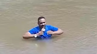 Reportero descubre en vivo el cuerpo de una niña desaparecida en río de Brasil