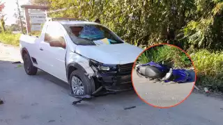 Motociclista gravemente herido tras choque en la vía Escárcega-Villahermosa