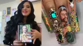 ¿La patrona del manicure? "Neni" cobra 11 mil pesos por uñas acrílicas de San Juditas Tadeo