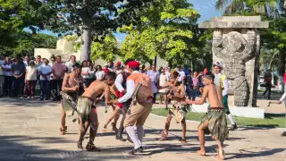 Champotón celebra 533 aniversario del Encuentro de las Culturas; jóvenes representan el mestizaje