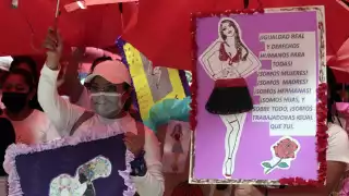 Trabajadoras sexuales marchan en Puebla el 8M para exigir derechos y un trabajo dignificado