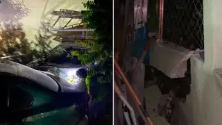 Ebrio conductor choca contra vivienda y un auto estacionado en Escárcega