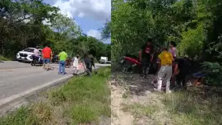  Volcadura de mototaxi deja dos adultos mayores heridos en Hopelchén