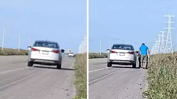 María Damas Rodríguez destaca que los baches en la carretera representan un peligro, especialmente de noche y con lluvia María Damas Rodríguez destaca que los baches en la carretera representan un peligro, especialmente de noche y con lluvia