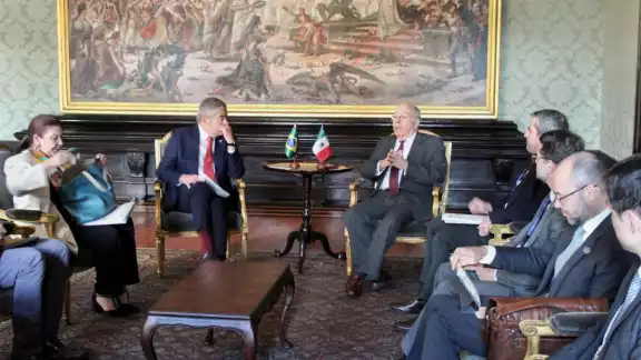 El secretario de Relaciones Exteriores, Juan Ramón De la Fuente, se reunió con el canciller brasileño, Mauro Vieira El secretario de Relaciones Exteriores, Juan Ramón De la Fuente, se reunió con el canciller brasileño, Mauro Vieira