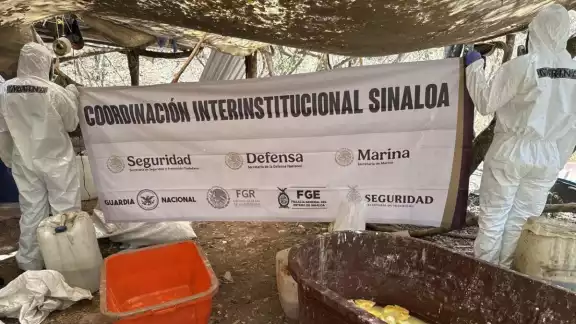 Las autoridades hallaron aproximadamente 250 kilogramos de metanfetamina en proceso de secado Las autoridades hallaron aproximadamente 250 kilogramos de metanfetamina en proceso de secado