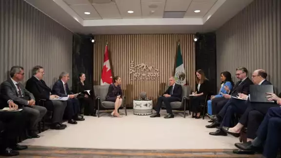 La presidenta Claudia Sheinbaum propuso en la reunión del G7 organizar una Cumbre Económica para el Bienestar, en coordinación con la CELAC La presidenta Claudia Sheinbaum propuso en la reunión del G7 organizar una Cumbre Económica para el Bienestar, en coordinación con la CELAC