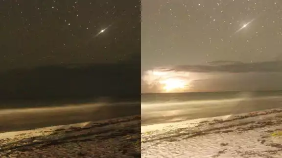 El fotógrafo capturó el panorama nocturno al tiempo en que las nubes con actividad eléctrica se observaban en el horizonte El fotógrafo capturó el panorama nocturno al tiempo en que las nubes con actividad eléctrica se observaban en el horizonte