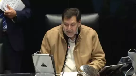 Gerardo Fernández Noroña, presidente de la Mesa Directiva del Senado de la República