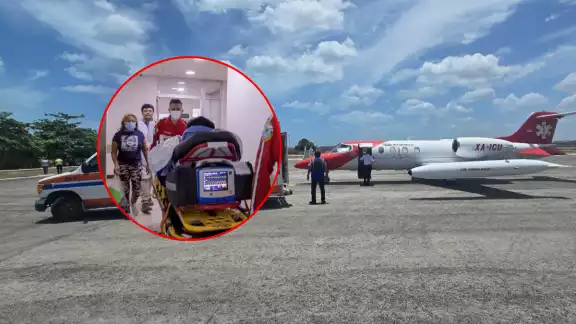 IMSS Campeche realiza traslado aéreo de paciente con quemaduras graves IMSS Campeche realiza traslado aéreo de paciente con quemaduras graves