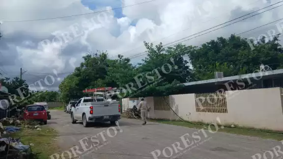 En Escárcega, ramas de un árbol provocaron un corto circuito en cables de la CFE. En Escárcega, ramas de un árbol provocaron un corto circuito en cables de la CFE.