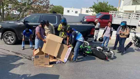 El motociclista fue auxiliado en Campeche
