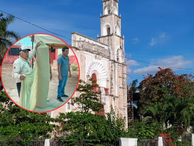 El INAH inicia trabajos de protección en la parroquia de San Luis Obispo.