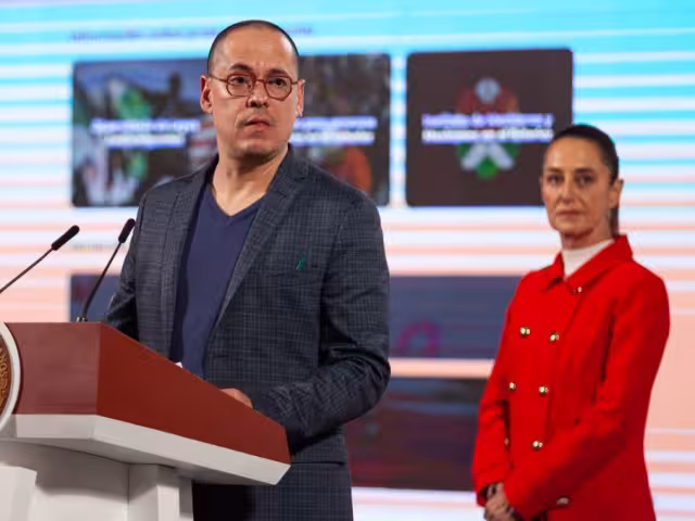 José Antonio Peña Merino, titular de la Agencia Digital de Innovación Pública, durante la conferencia en Palacio Nacional