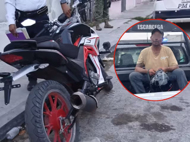 Un hombre en estado de ebriedad chocó su motocicleta sin placas contra un taxi.