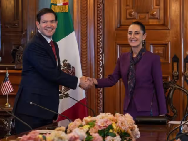 Marco Rubio, secretario de Estadoi de Estados Unidos y Claudia Sheinbaum Pardo, presidenta de México