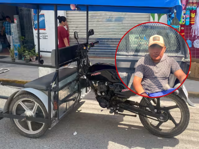 Un mototaxista fue detenido por elementos de la SPSC en la colonia Centro.