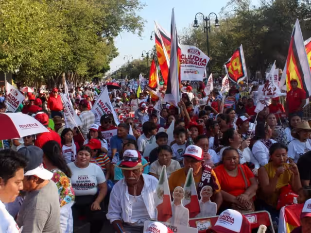 Simpatizantes de Claudia Sheinbaum en Paseo de Montejo, Mérida