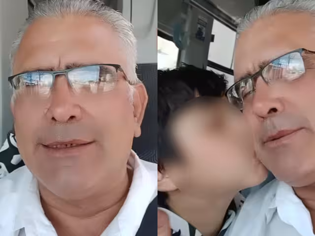 El pequeño le alegró la jornada a su papá