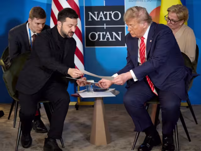 Los presidentes de Ucrania, Volodimir Zelenski y de Estados Unidos, Donald Trump, se reunieron en la Cumbre de la OTAN que se realiza en La Haya