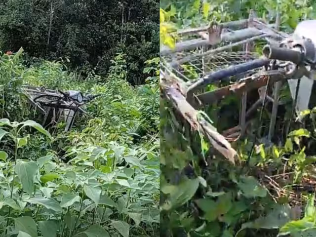 Un grupo de motociclistas encontró partes de un mototaxi abandonado cerca de la Colonia Rural Miguel Hidalgo y Costilla