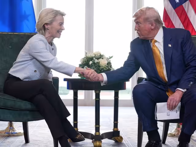 Ursula von der Leyen, presidenta de la Comisión Europea y Donald Trump, presidente de Estados Unidos