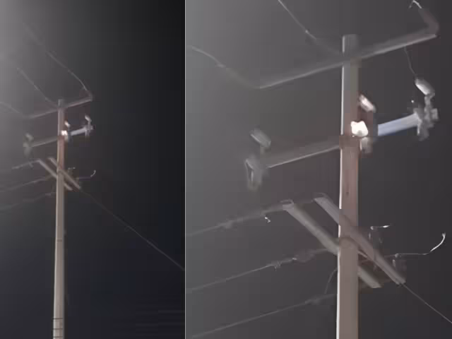 Líneas eléctricas arrojan fuego en feria de Escárcega; temen accidente