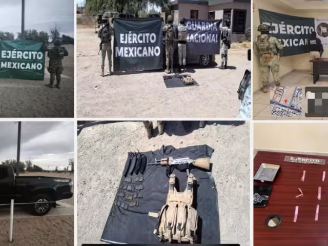 El arsenal, equipo táctico y las sustancias decomisadas fueron puestos a disposición de las autoridades competentes