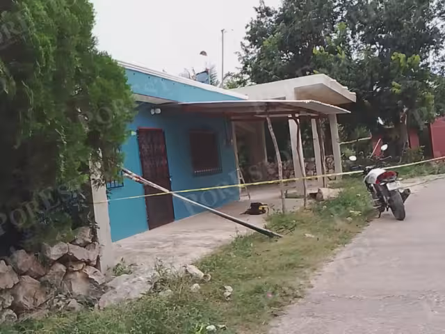 Fuertes vientos del frente frío número 13 “Che Chen” provocaron la caída de una rama de chaká en Dzitbalché, Campeche.