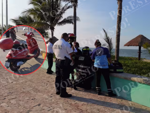 Un choque entre un taxi y un vehículo particular causó cuantiosos daños en la colonia Centro de Campeche.