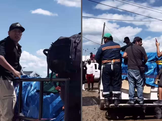 Yulay lleva ayuda a los damnificados en Poza Rica, Veracruz