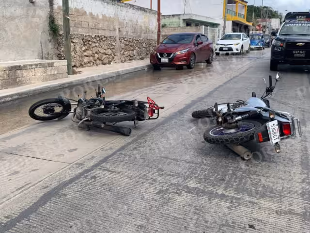 Huye tras provocar accidente entre motociclistas en Campeche