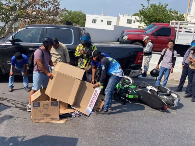 El motociclista fue auxiliado en Campeche