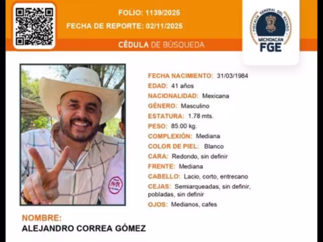 La Fiscalía de Michoacán solicita el apoyo de la ciudadanía para localizar al exfuncionario