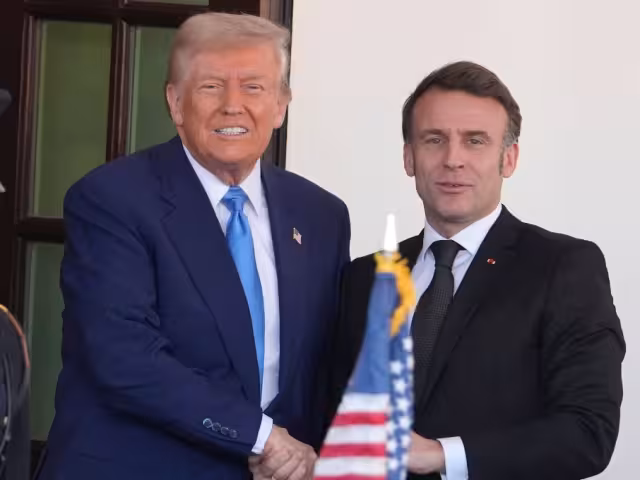 El presidente de Estados Unidos, Donald Trump recibió este lunes en la Casa Blanca a su homólogo francés, Emmanuel Macron