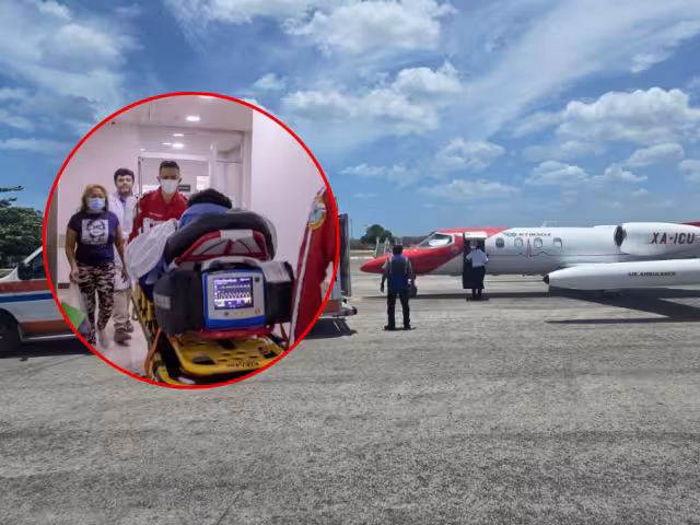 IMSS Campeche realiza traslado aéreo de paciente con quemaduras graves
