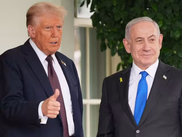 El presidente de Estados Unidos, Donald Trump y el primer ministro de Israel, Benjamin Netanyahu