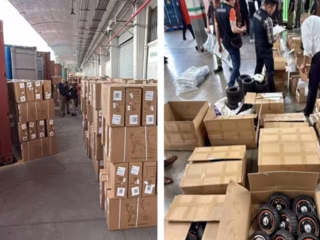 La Agencia Nacional de Aduanas de México informó que la mercancía ilegal se transportaba en 33 contendedores