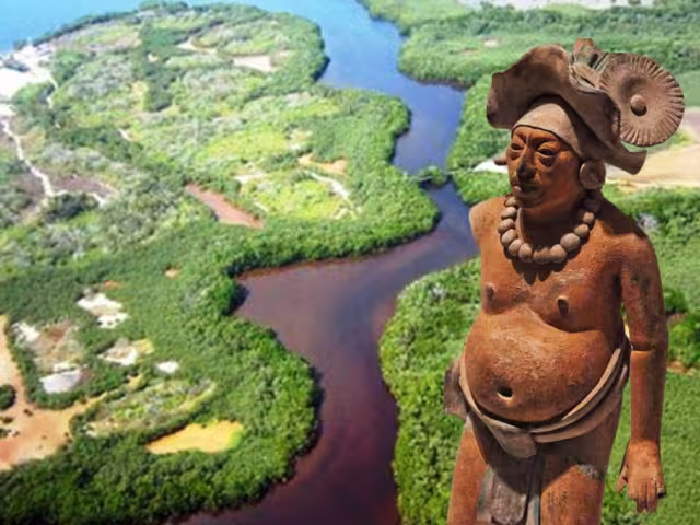 Jaina es una antigua necrópolis maya ubicada en los manglares de Campeche, construida entre 600 y 1100 d.C.

