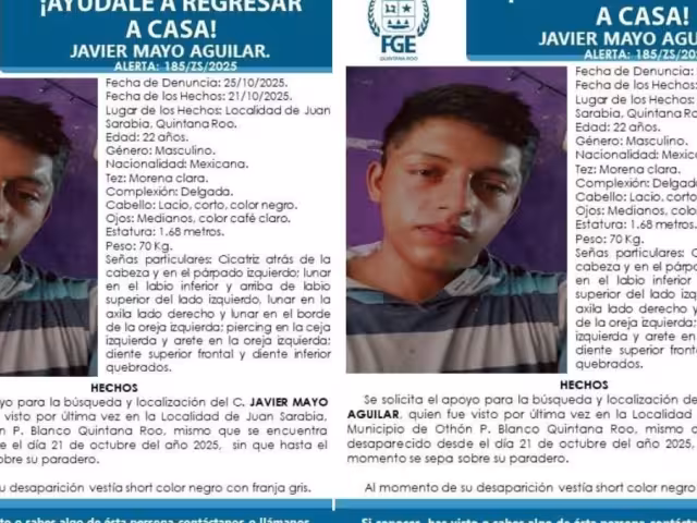 Activa la Fiscalía General del Estado búsqueda de Javier Mayor Aguilar, uno de los desaparecidos en Juan Sarabia