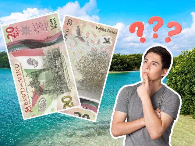 En el billete de 20 pesos mexicanos aparece un paisaje vinculado a los mayas.