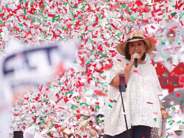 Xóchitl Gálvez durante un evento de campaña