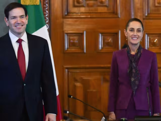 Marco Rubio, secretario de Estado de Estados Unidos y Claudia Sheinbaum Pardo, presidenta de México